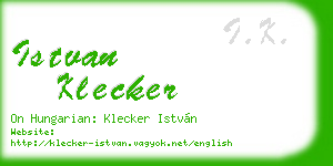 istvan klecker business card